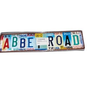 Colorful Abbey Road License Plate Sign